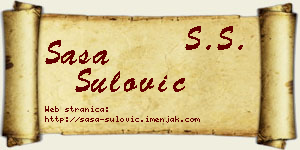 Saša Šulović vizit kartica